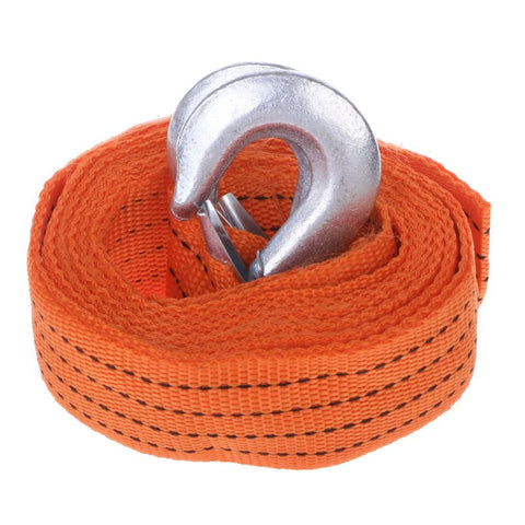 Car Tow Cable Heavy Duty Towing Pull Rope 4M 5 Ton Strap Hooks Road Recovery