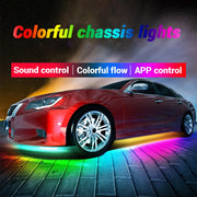 Car Flexible Underglow Strip Light LED Underbody Remote APP Control RGB Neon Lights Atmosphere Lamp for Auto Decoration