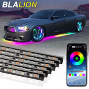Car Flexible Underglow Strip Light LED Underbody Remote APP Control RGB Neon Lights Atmosphere Lamp for Auto Decoration